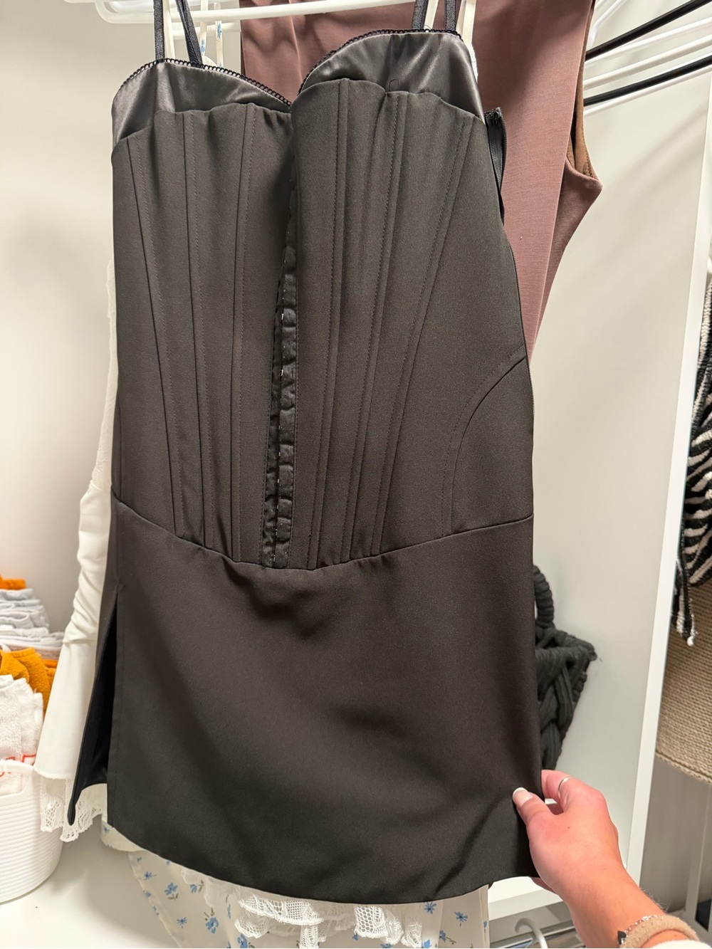 I.AM.GIA Black Corset-Style Mini Skirt